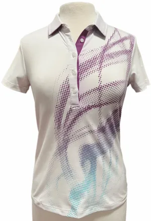 Nivo White & Purple Short Sleeve Top Size XS