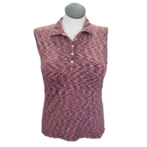 Nivo Women's Red & Black Heather Sleeveless Golf Polo Size L MSP$74