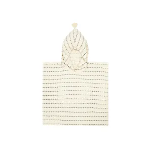nobodinoz Portofino Poncho Black Stripes Large Waffle