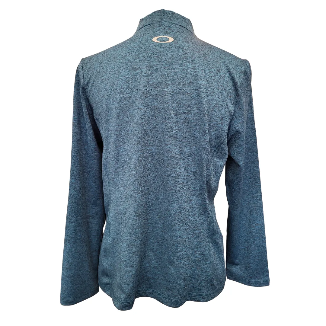 Oakley Performance Fit Teal Heather 1/4 Zip Pullover Size M MSP$75