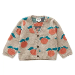Oeuf Clementine Cardigan Grey/Apricot
