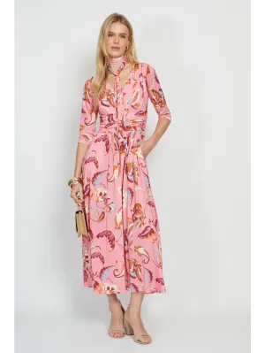 Onjenu Crawford Midi Dress Floral Pink