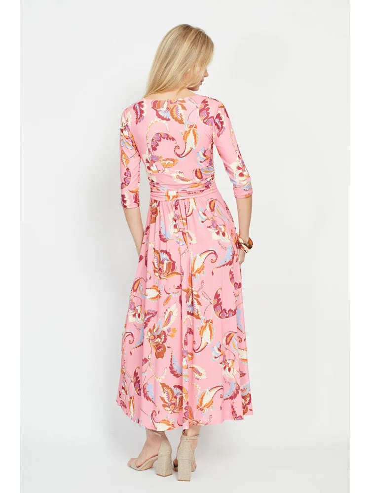 Onjenu Crawford Midi Dress Floral Pink