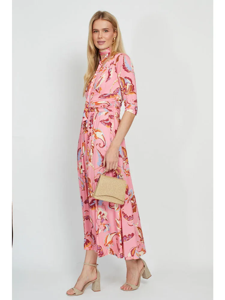 Onjenu Crawford Midi Dress Floral Pink