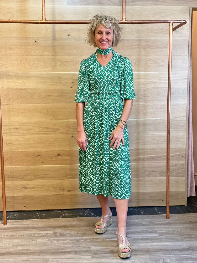 Onjenu Esme Midi Dress Small Polka Green Dot