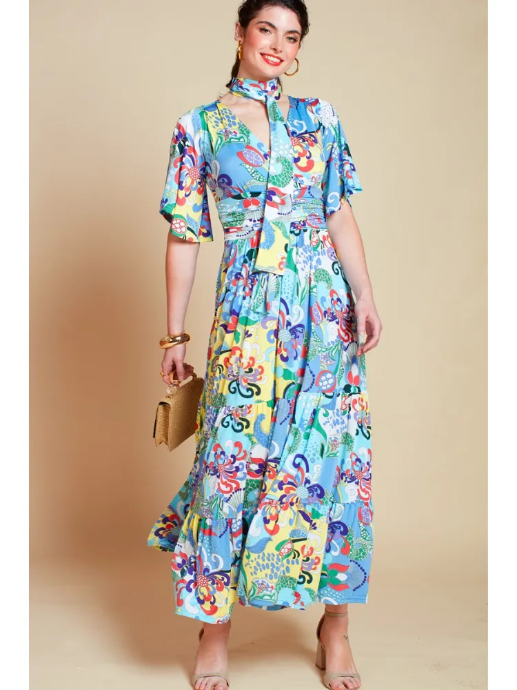 Onjenu Tilly Maxi Bardot Print