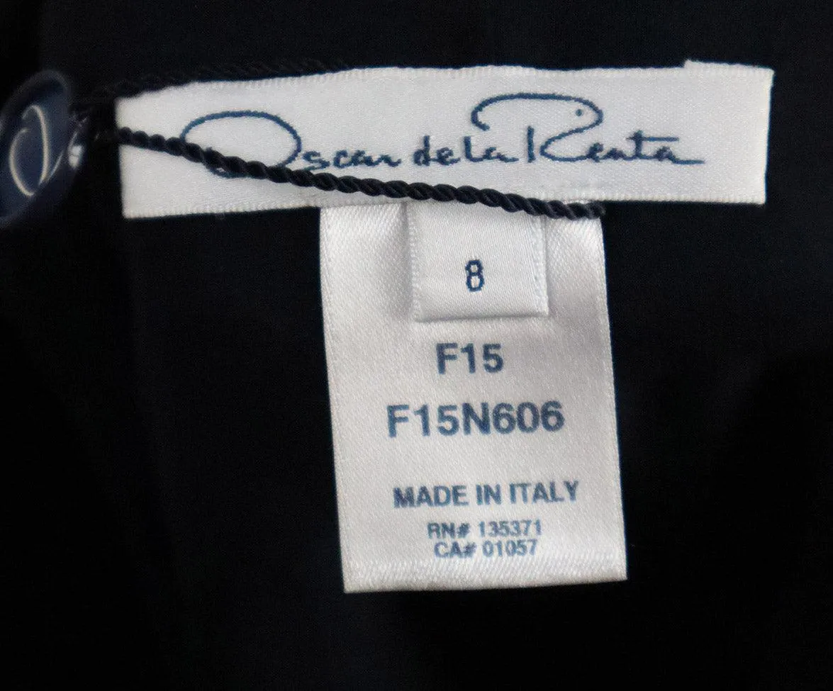 Oscar De La Renta Blue & Black Lace Dress sz 8