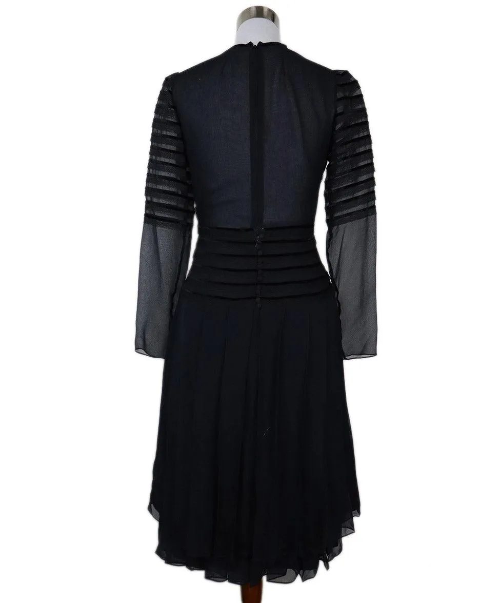 Oscar De La Renta Blue & Black Lace Dress sz 8
