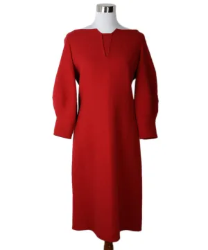 Oscar De La Renta Red Wool Dress sz 10