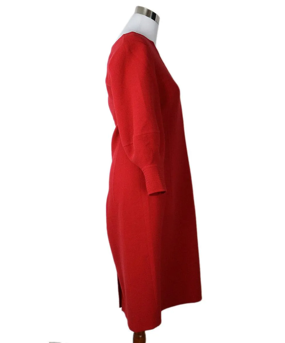 Oscar De La Renta Red Wool Dress sz 10