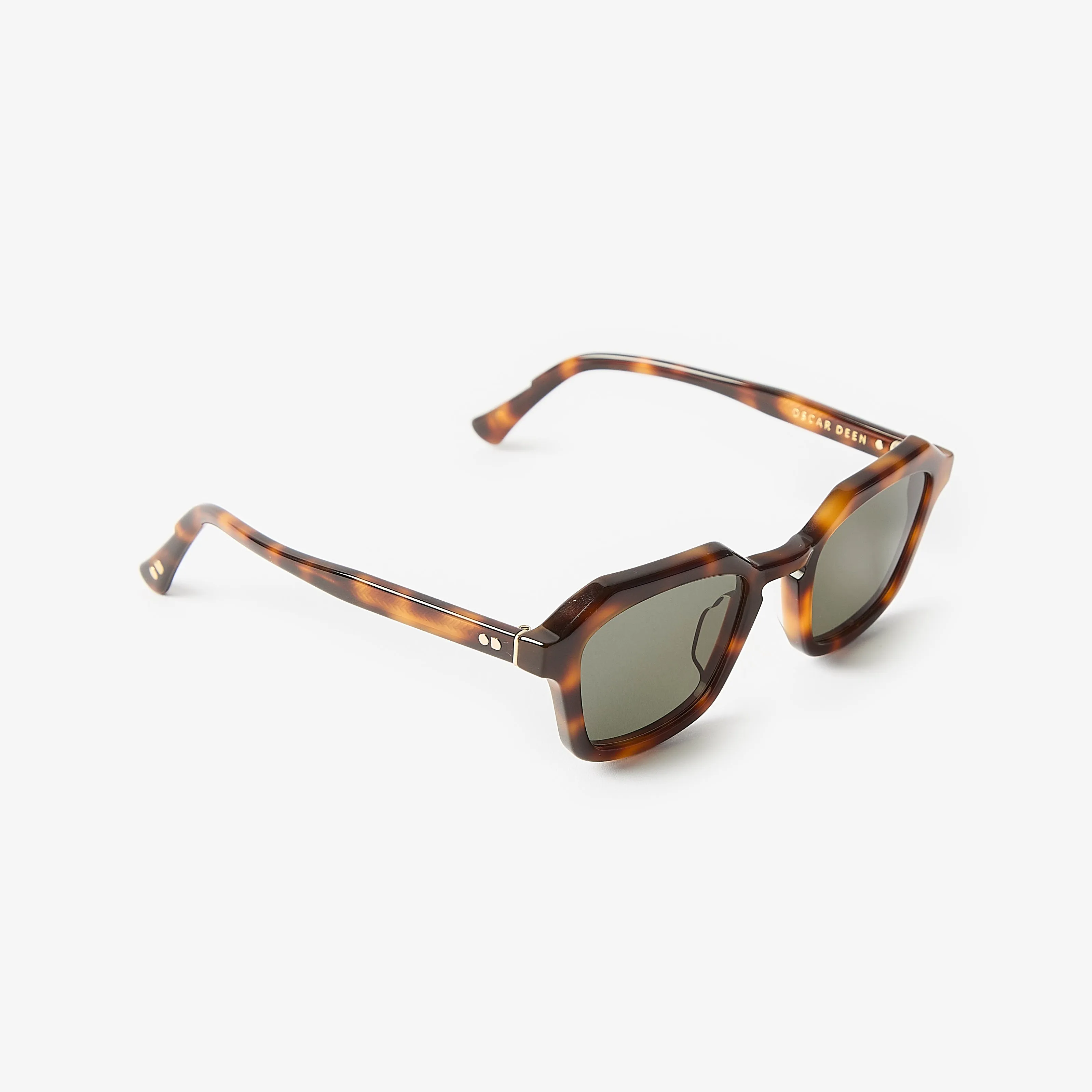 Oscar Deen Diego Sunglasses in Tortoise/Green