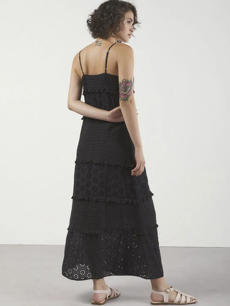 Ottod'ame Broderie Anglaise Dress Black