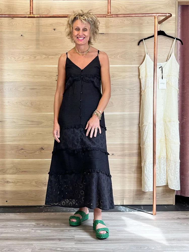 Ottod'ame Broderie Anglaise Dress Black