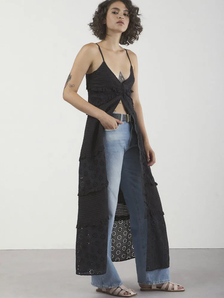 Ottod'ame Broderie Anglaise Dress Black