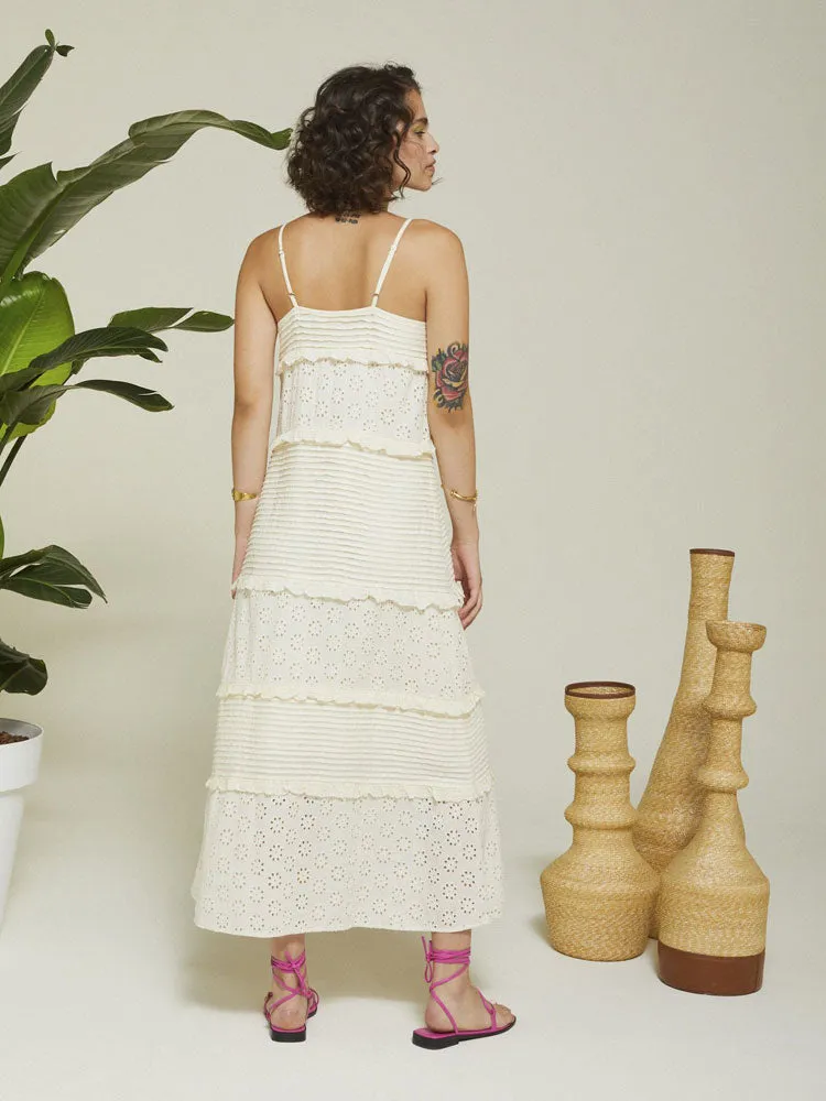 Ottod'ame Broderie Anglaise Dress Vanilla