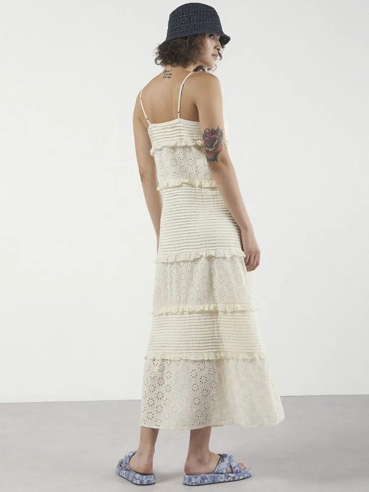 Ottod'ame Broderie Anglaise Dress Vanilla