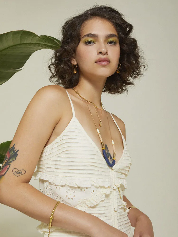 Ottod'ame Broderie Anglaise Dress Vanilla
