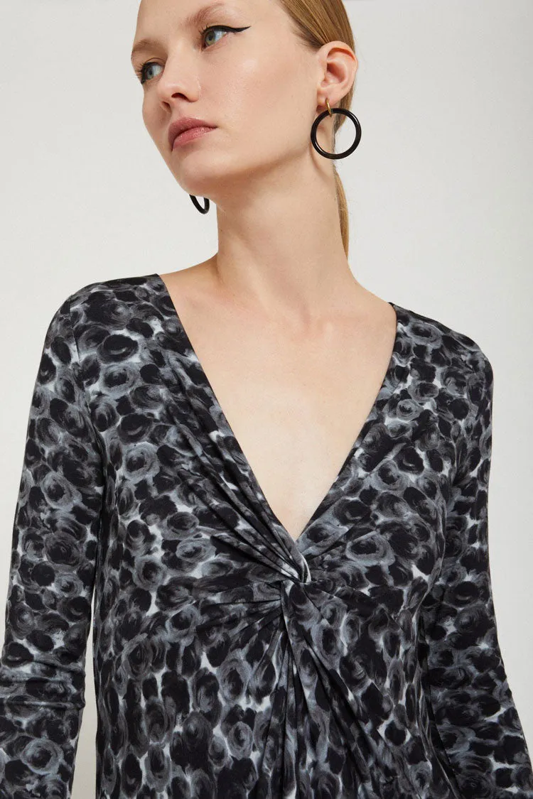 Ottod'Ame Printed Viscose Long Dress with Knot