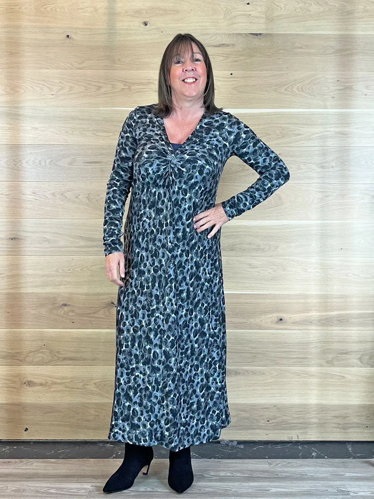 Ottod'Ame Printed Viscose Long Dress with Knot