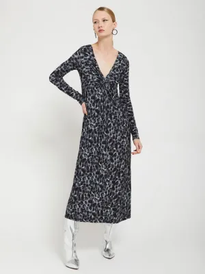 Ottod'Ame Printed Viscose Long Dress with Knot