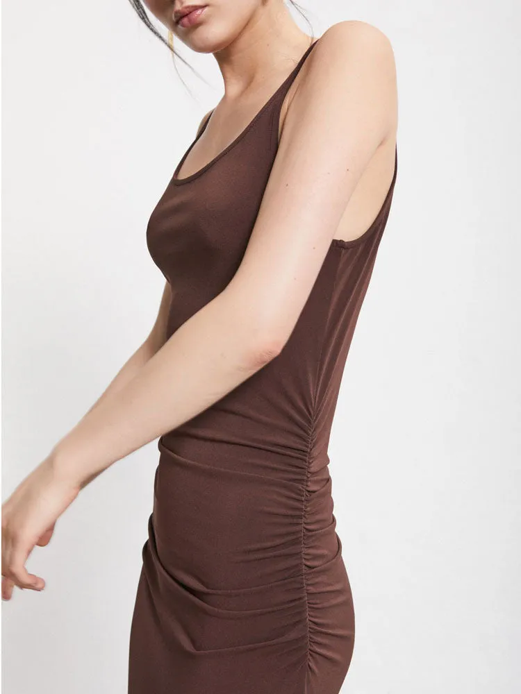 Ottod'Ame Stretch Long Dress Chocolate