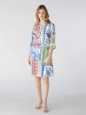 Oui Dress Blue & Green