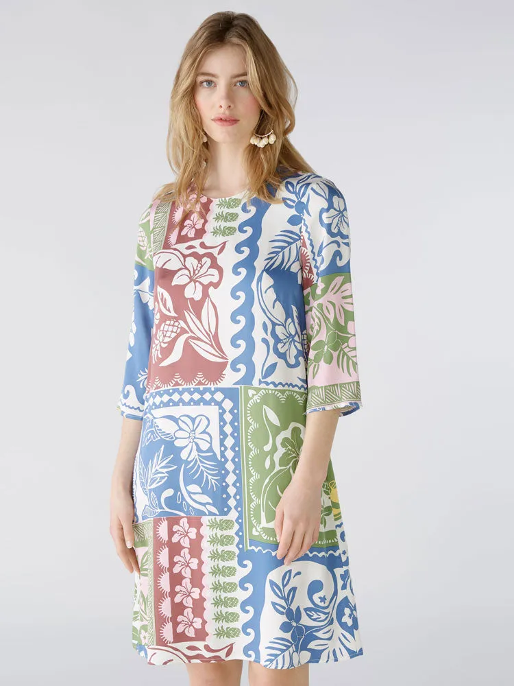 Oui Dress Blue & Green