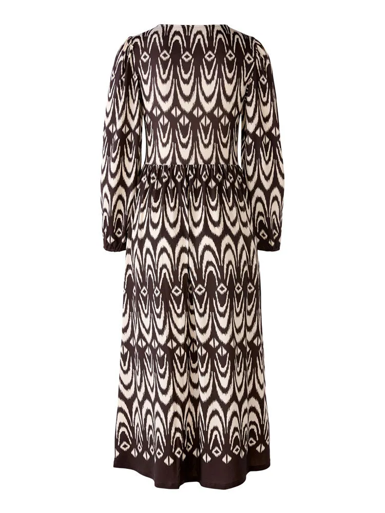Oui Dress Dark Brown & Stone