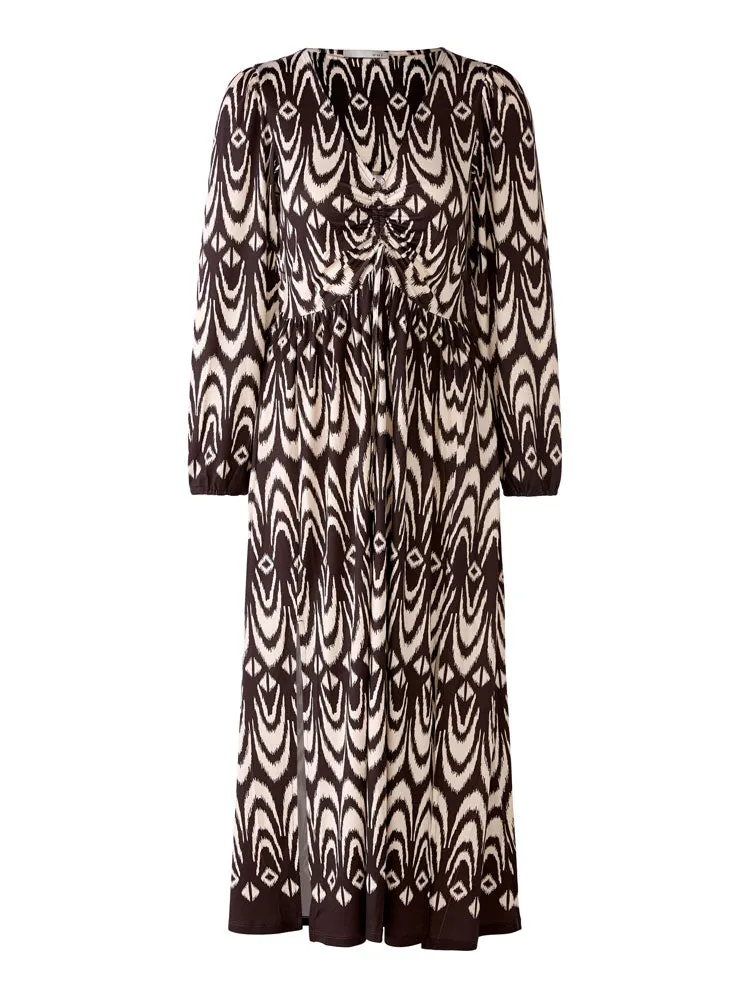 Oui Dress Dark Brown & Stone