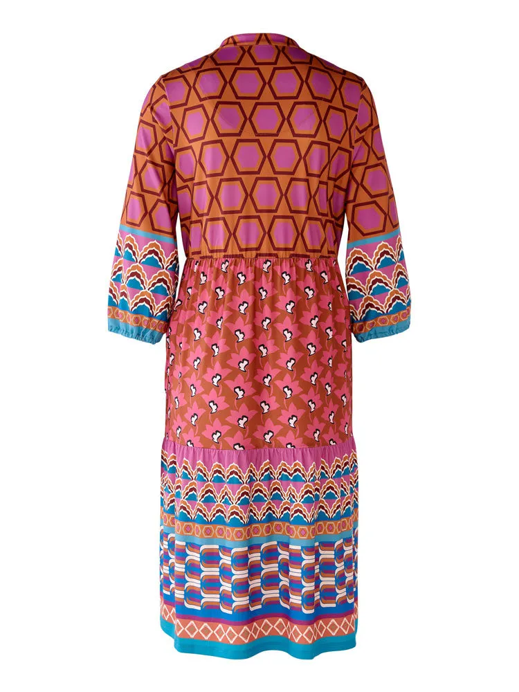 Oui Dress Pink & Blue