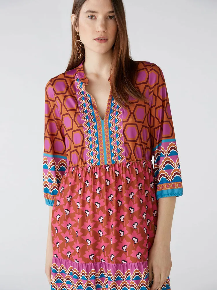 Oui Dress Pink & Blue