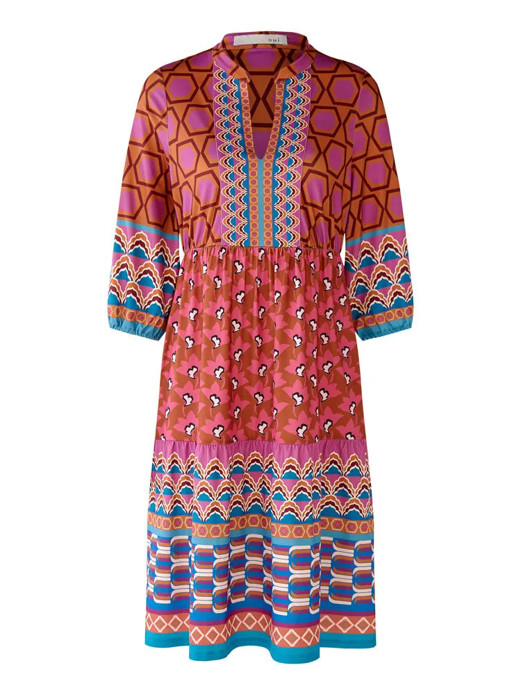 Oui Dress Pink & Blue