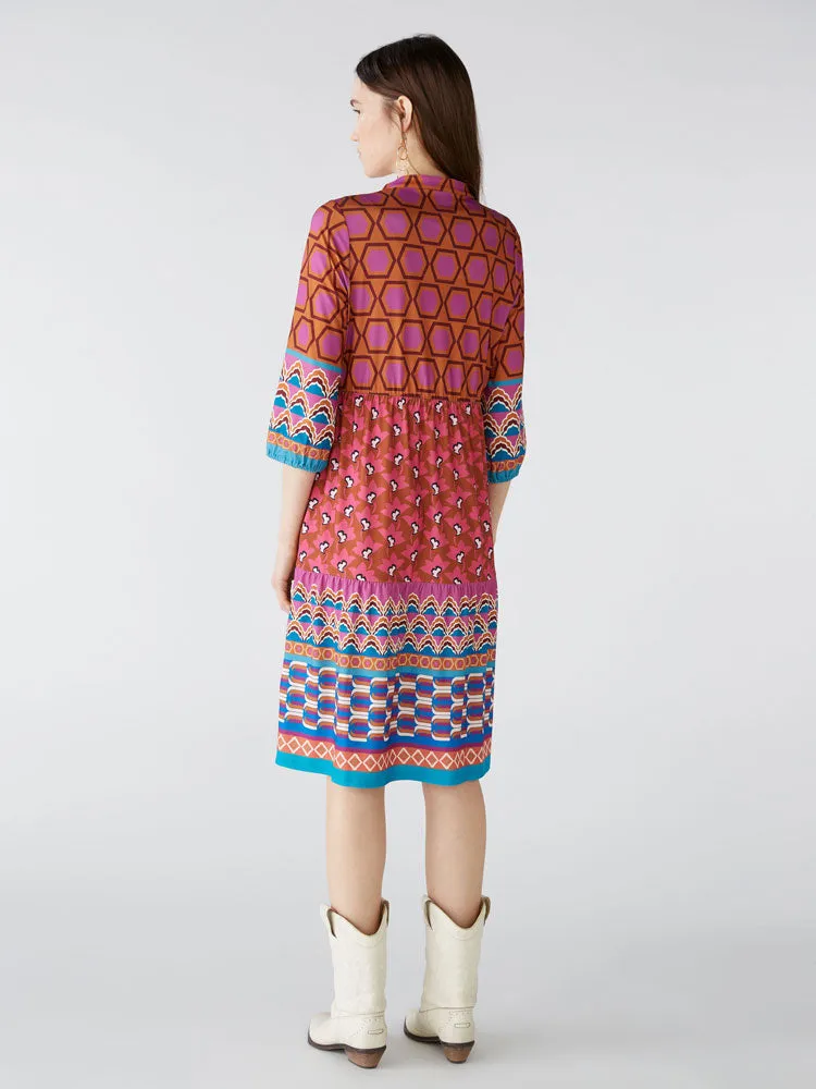 Oui Dress Pink & Blue