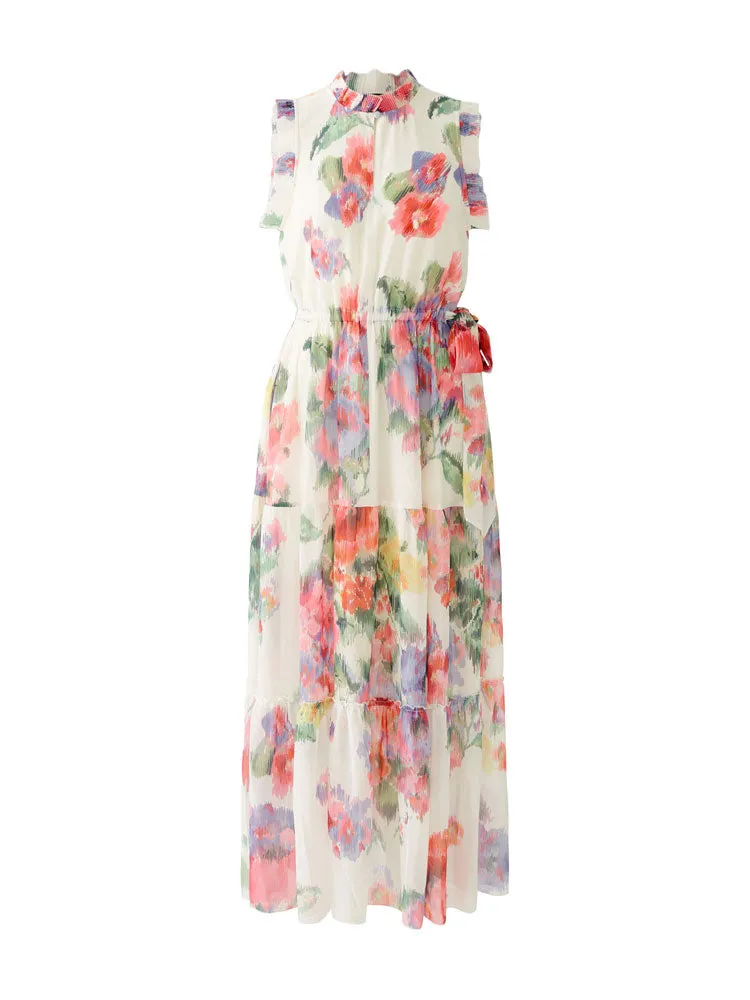 Oui Flower Patterned Dress Pink & Green