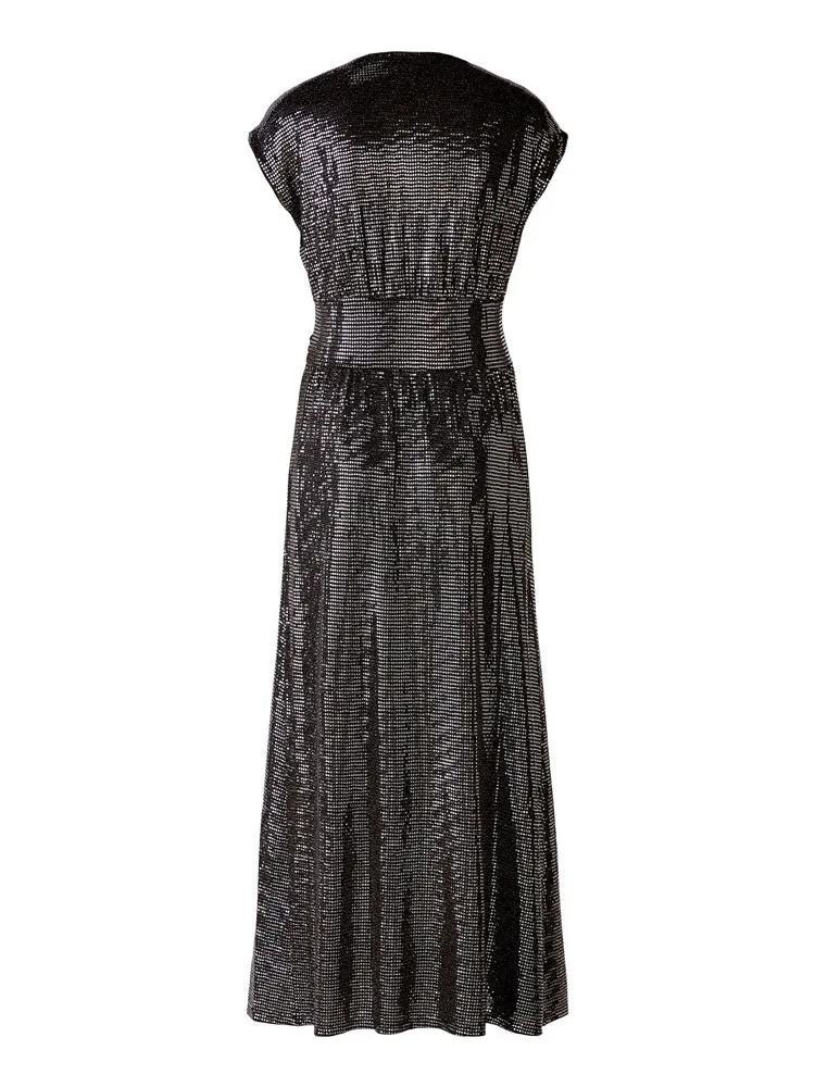 Oui Metallic Knot Dress Black