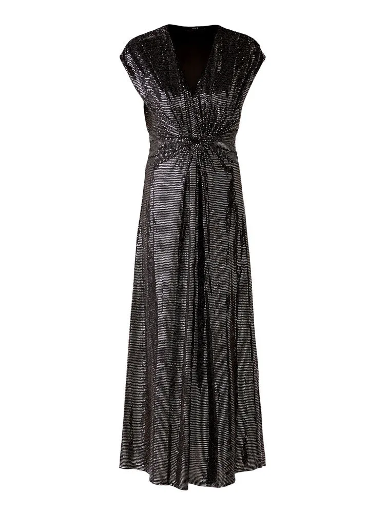 Oui Metallic Knot Dress Black
