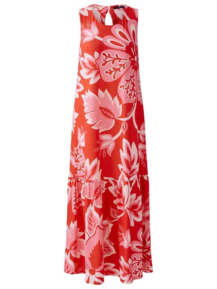 Oui Printed Dress Red & Pink