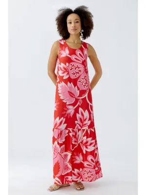 Oui Printed Dress Red & Pink