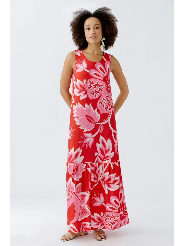Oui Printed Dress Red & Pink
