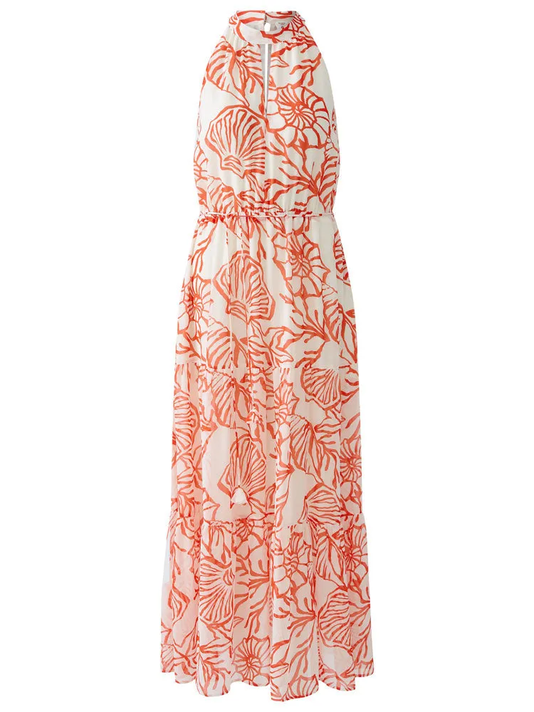 Oui Shell Print Dress Red & White
