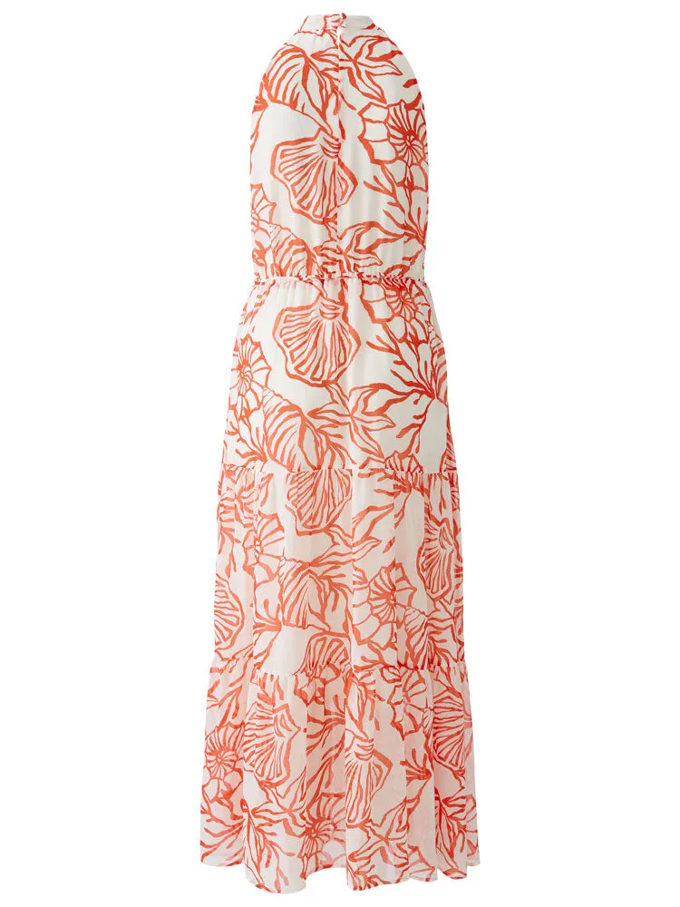 Oui Shell Print Dress Red & White