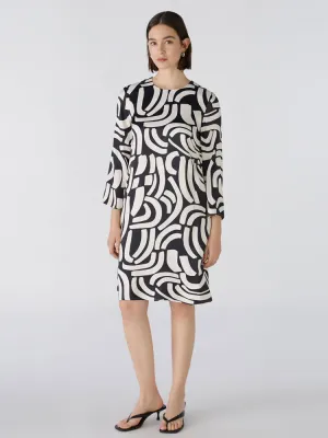 Oui Short Dress Black & Off White