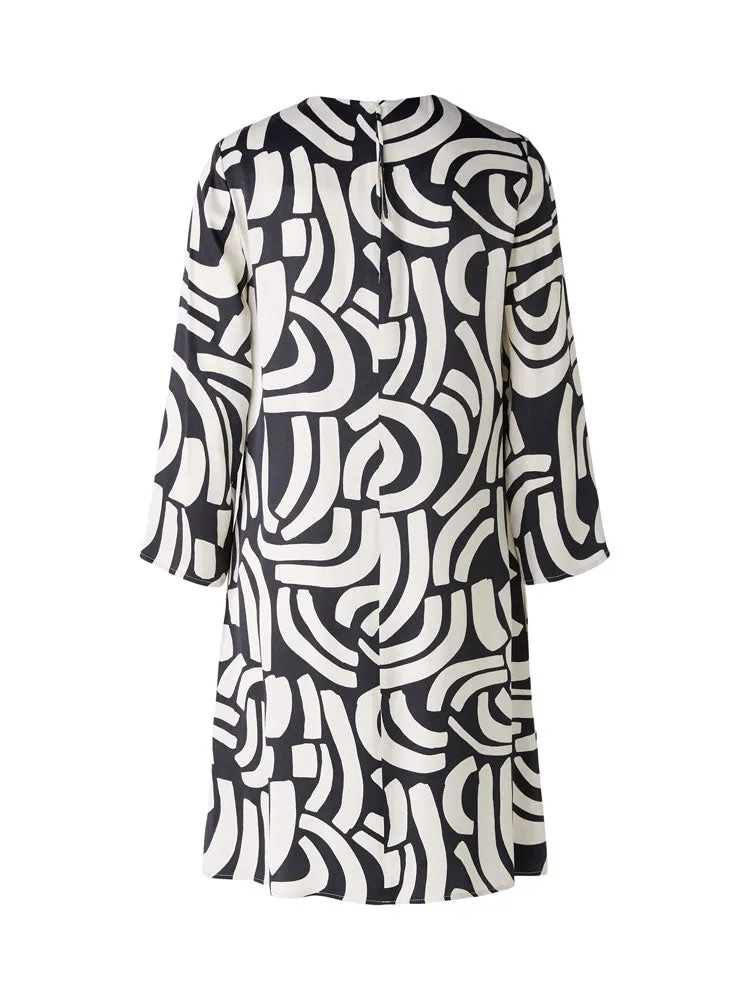 Oui Short Dress Black & Off White