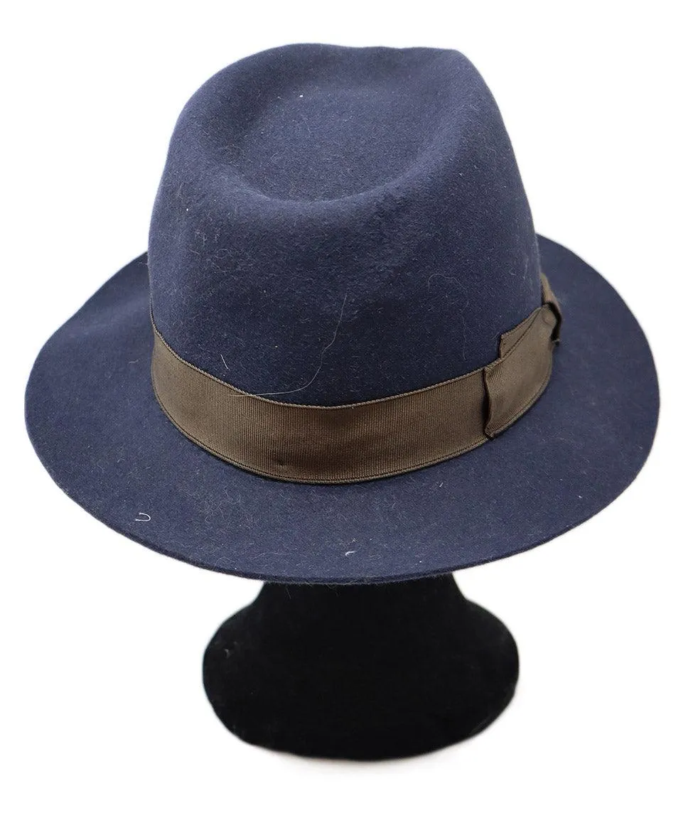 Paris Grey & Brown Trim Hat