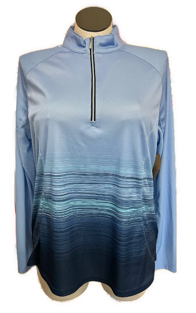 Pebble Beach Blue Gradient Quarter Zip Pullover