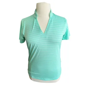 Pebble Beach Performance Golf Polo - Mint Stripe Size L