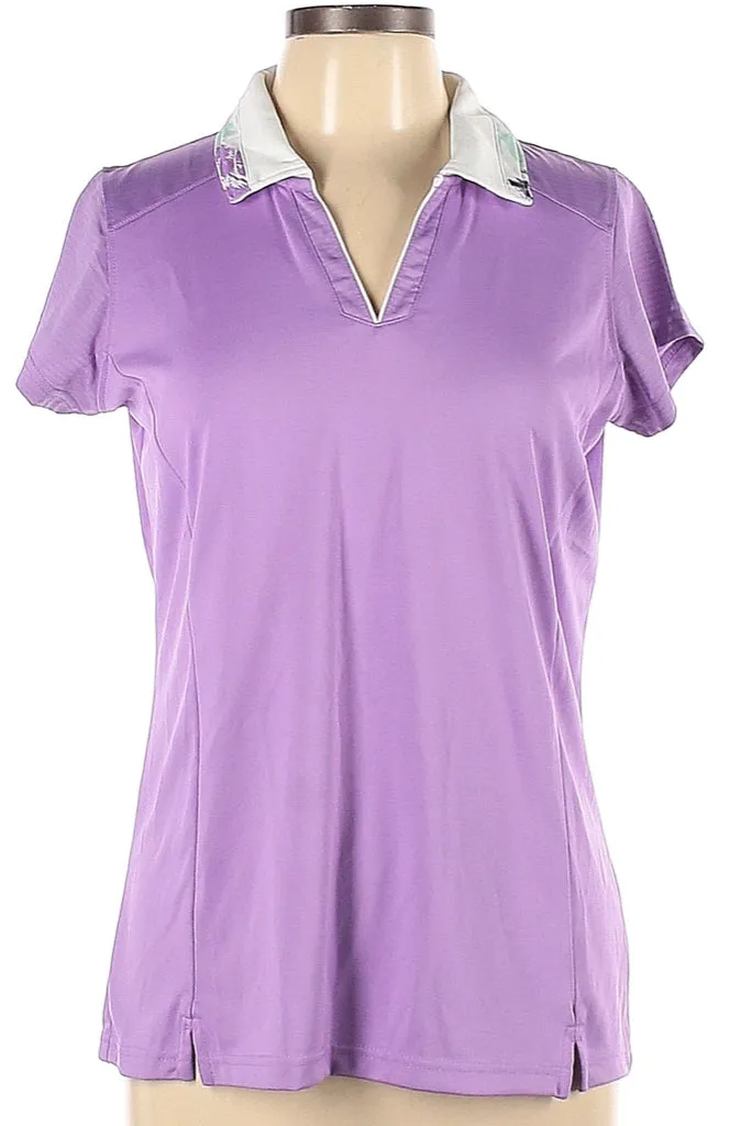 Pebble Beach Purple Golf Polo w/ Patterned Collar Size L.