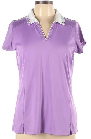 Pebble Beach Purple Golf Polo w/ Patterned Collar Size L.