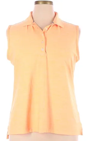 Peter Millar Heathered Bright Orange Sleeveless Polo Size XL