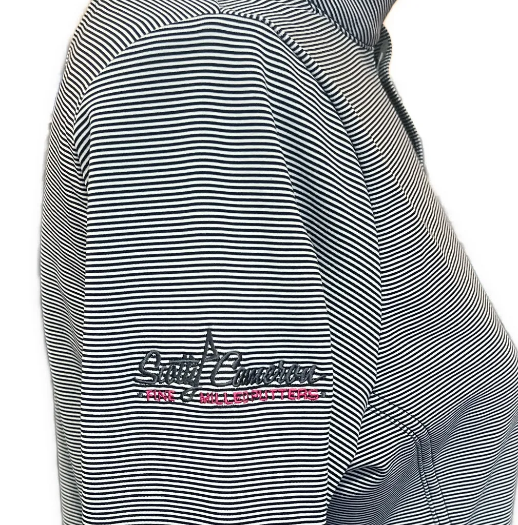 Peter Millar Women's Navy & Whiite Striped Pullover w/ Logo Size M MSP$130